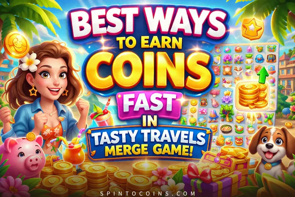 Best Ways to Earn Coins Fast In Tasty travels Merge Game